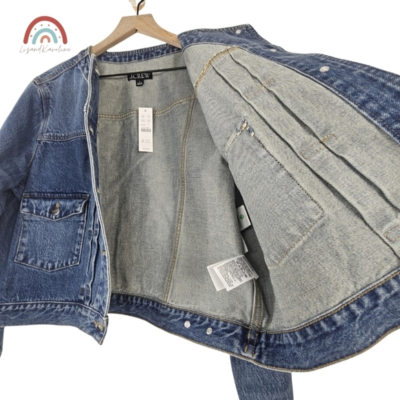 New! J. Crew Pleated Denim Lady Jacket - Picture 7 of 10